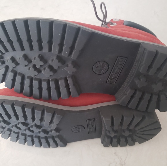 Timberland Red Leather Boot W Size 7 M Size 5 - Picture 2 of 6